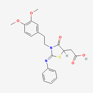 3-(2-(3,4-Dimethoxyphenyl)ethyl)-4-oxo-2-(phenylimino)-5-thiazolidineacetic acid