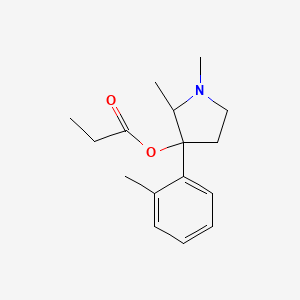 molecular formula C16H23NO2 B14458138 1,2-Dimethyl-3-(o-tolyl)-3-propionoxypyrrolidine CAS No. 69597-49-5