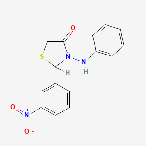 molecular formula C15H13N3O3S B14458196 3-Anilino-2-(m-nitrophenyl)-4-thiazolidinone CAS No. 74008-09-6