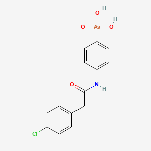 molecular formula C14H13AsClNO4 B14458198 Arsonic acid, (4-(((4-chlorophenyl)acetyl)amino)phenyl)- CAS No. 74175-16-9