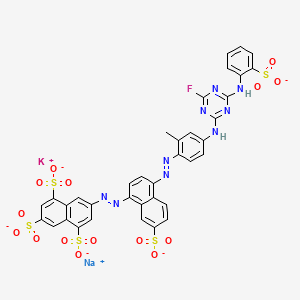 1,3,5-Naphthalenetrisulfonic acid, 7-((4-((4-((4-fluoro-6-((2-sulfophenyl)amino)-1,3,5-triazin-2-yl)amino)-2-methylphenyl)azo)-7-sulfo-1-naphthalenyl)azo)-, potassium sodium salt