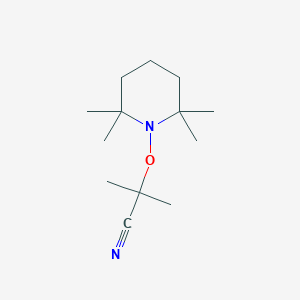 molecular formula C13H24N2O B14458249 2-Methyl-2-(2,2,6,6-tetramethylpiperidin-1-yloxy)propionitrile CAS No. 71983-04-5