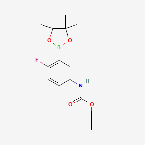 B1445826 tert-Butyl (4-fluoro-3-(4,4,5,5-tetramethyl-1,3,2-dioxaborolan-2-yl)phenyl)carbamate CAS No. 1449135-41-4