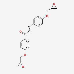 molecular formula C21H20O5 B14458265 1,3-Bis{4-[(oxiran-2-yl)methoxy]phenyl}prop-2-en-1-one CAS No. 69925-44-6