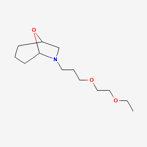 molecular formula C13H25NO3 B14458268 6-(3-(2-Ethoxyethoxy)propyl)-8-oxa-6-azabicyclo(3.2.1)octane CAS No. 73805-97-7