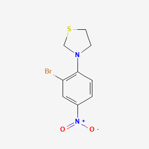 molecular formula C9H9BrN2O2S B1445845 3-(2-Bromo-4-nitrophenyl)thiazolidine CAS No. 1707358-00-6