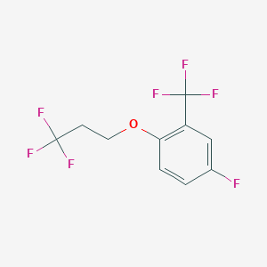 molecular formula C10H7F7O B1445846 1-Fluoro-3-(trifluoromethyl)-4-(3,3,3-trifluoropropoxy)benzene CAS No. 1779122-36-9