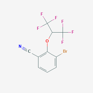 molecular formula C10H4BrF6NO B1445847 3-Bromo-2-(1,1,1,3,3,3-hexafluoropropan-2-yloxy)benzonitrile CAS No. 1779123-67-9