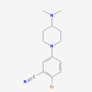 molecular formula C14H18BrN3 B1445848 2-Bromo-5-(4-(dimethylamino)piperidin-1-yl)benzonitrile CAS No. 1774898-72-4