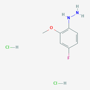 molecular formula C7H11Cl2FN2O B1445850 (4-Fluoro-2-methoxyphenyl)hydrazine dihydrochloride CAS No. 1803592-38-2