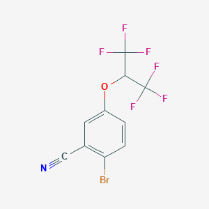 molecular formula C10H4BrF6NO B1445862 2-Bromo-5-(1,1,1,3,3,3-hexafluoropropan-2-yloxy)benzonitrile CAS No. 1779123-35-1
