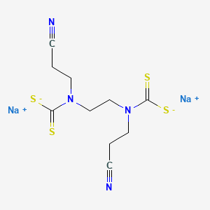 Carbamic acid, ethylenebis((2-cyanoethyl)dithio-, disodium salt