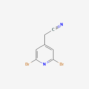 molecular formula C7H4Br2N2 B1445896 2,6-Dibromopyridine-4-acetonitrile CAS No. 1227606-90-7