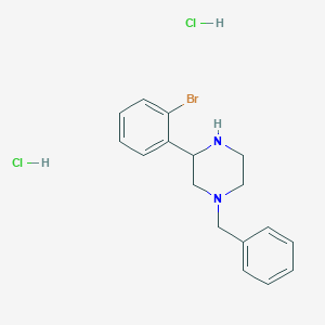 molecular formula C17H21BrCl2N2 B1445911 1-Benzyl-3-(2-bromophenyl)piperazine dihydrochloride CAS No. 1820608-97-6