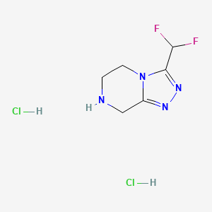 molecular formula C6H10Cl2F2N4 B1445917 3-(difluoromethyl)-5H,6H,7H,8H-[1,2,4]triazolo[4,3-a]pyrazine dihydrochloride CAS No. 1803600-63-6