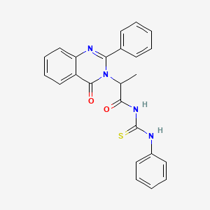 1-(2-(4-Oxo-2-phenyl-3,4-dihydro-3-quinazolinyl)propionyl)-3-phenyl-2-thiourea