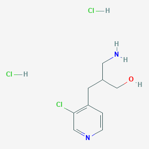 molecular formula C9H15Cl3N2O B1445927 3-Amino-2-[(3-chloropyridin-4-yl)methyl]propan-1-ol dihydrochloride CAS No. 1803591-49-2