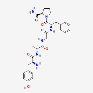 molecular formula C28H36N6O6 B14459280 D-Prolinamide, L-tyrosyl-D-alanylglycyl-L-phenylalanyl- CAS No. 70138-74-8