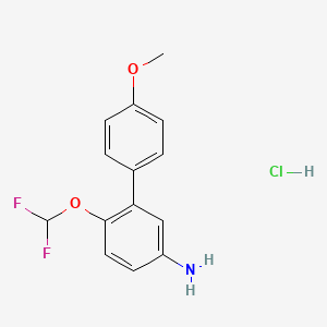 molecular formula C14H14ClF2NO2 B1445930 4-(二氟甲氧基)-3-(4-甲氧基苯基)苯胺盐酸盐 CAS No. 1803562-90-4