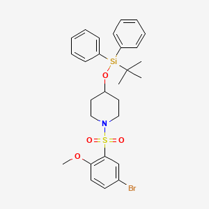 molecular formula C28H34BrNO4SSi B1445942 1-((5-溴-2-甲氧苯基)磺酰基)-4-((叔丁基二苯基甲硅烷基)氧基)哌啶 CAS No. 1704081-03-7