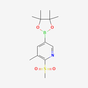 molecular formula C13H20BNO4S B1445958 3-Methyl-5-(4,4,5,5-tetramethyl-1,3,2-dioxaborolan-2-yl)-2-(methylsulfonyl)pyridine CAS No. 1445651-57-9