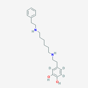B144596 3,4,6-Trideuterio-5-[2-[6-(2-phenylethylamino)hexylamino]ethyl]benzene-1,2-diol CAS No. 775542-05-7