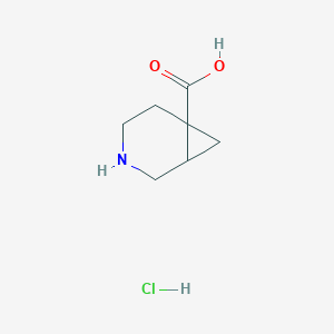 molecular formula C7H12ClNO2 B1445960 3-Azabicyclo[4.1.0]heptane-6-carboxylic acid hydrochloride CAS No. 1536398-58-9