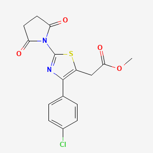 5-Thiazoleacetic acid, 4-(p-chlorophenyl)-2-(2,5-dioxo-1-pyrrolidinyl)-, methyl ester