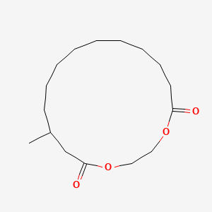 molecular formula C16H28O4 B14459646 7-Methyl-1,4-dioxacycloheptadecane-5,17-dione CAS No. 72785-15-0