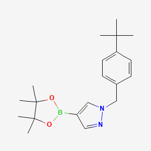 molecular formula C20H29BN2O2 B1445984 1-(4-(tert-butyl)benzyl)-4-(4,4,5,5-tetramethyl-1,3,2-dioxaborolan-2-yl)-1H-pyrazole CAS No. 1562304-58-8