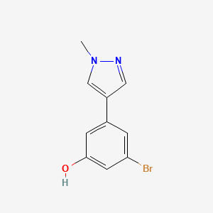 molecular formula C10H9BrN2O B1445986 3-Bromo-5-(1-methyl-1H-pyrazol-4-yl)-phenol CAS No. 1534350-53-2