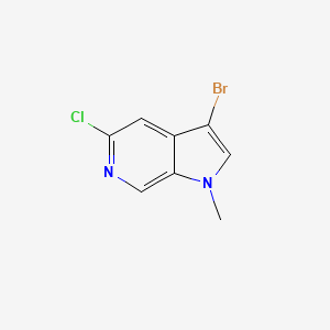 molecular formula C8H6BrClN2 B1445992 3-bromo-5-chloro-1-methyl-1H-pyrrolo[2,3-c]pyridine CAS No. 1501153-37-2