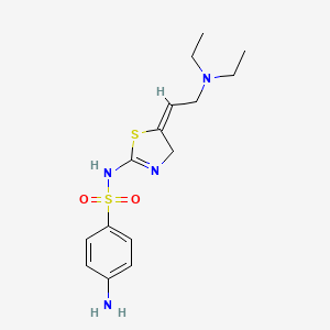 molecular formula C15H22N4O2S2 B14459926 4-Amino-N-(5-(2-(diethylamino)ethylidene)-4,5-dihydro-2-thiazolyl)benzenesulfonamide CAS No. 72051-63-9