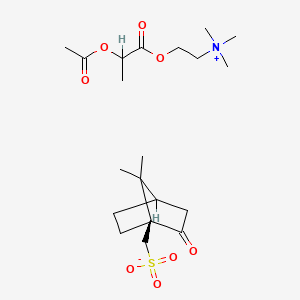 2-(2-acetyloxypropanoyloxy)ethyl-trimethylazanium;[(1S)-7,7-dimethyl-2-oxo-1-bicyclo[2.2.1]heptanyl]methanesulfonate