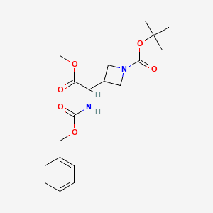 molecular formula C19H26N2O6 B1445997 tert-Butyl 3-(1-(((benzyloxy)carbonyl)amino)-2-methoxy-2-oxoethyl)azetidine-1-carboxylate CAS No. 1620451-40-2