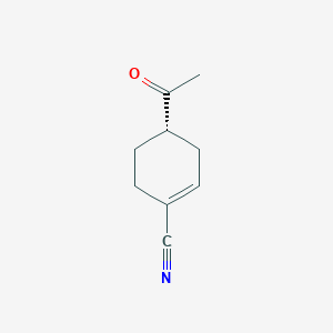 molecular formula C9H11NO B14459983 (4S)-4-Acetylcyclohex-1-ene-1-carbonitrile CAS No. 71742-39-7