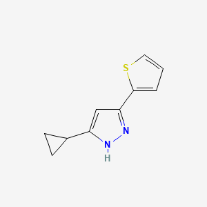 molecular formula C10H10N2S B1446013 5-cyclopropyl-3-(thiophen-2-yl)-1H-pyrazole CAS No. 320718-46-5