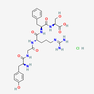 (2S)-2-[[(2S)-2-[[(2S)-2-[[2-[[(2S)-2-amino-3-(4-hydroxyphenyl)propanoyl]amino]acetyl]amino]-5-(diaminomethylideneamino)pentanoyl]amino]-3-phenylpropanoyl]amino]-3-hydroxypropanoic acid;hydrochloride