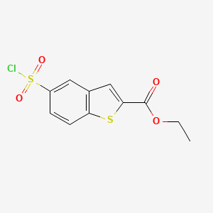 molecular formula C11H9ClO4S2 B1446035 Ethyl 5-(chlorosulfonyl)-1-benzothiophene-2-carboxylate CAS No. 1547967-32-7