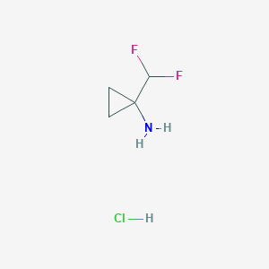 molecular formula C4H8ClF2N B1446042 1-(Difluoromethyl)cyclopropan-1-amine hydrochloride CAS No. 1803595-15-4