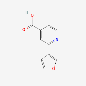 molecular formula C10H7NO3 B1446043 2-(Furan-3-yl)isonicotinic acid CAS No. 1256789-85-1