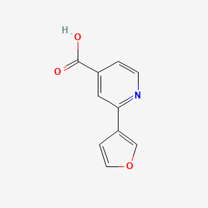 molecular formula C10H7NO3 B1446043 Ácido 2-(furan-3-il)isonicotínico CAS No. 1256789-85-1