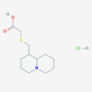 molecular formula C12H22ClNO2S B1446047 [(Octahydro-2H-quinolizin-1-ylmethyl)thio]acetic acid hydrochloride CAS No. 1803611-45-1