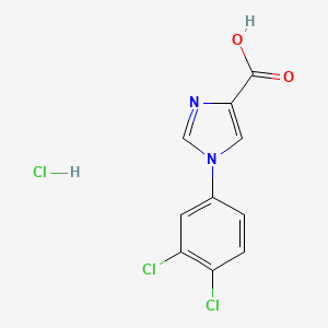 molecular formula C10H7Cl3N2O2 B1446049 1-(3,4-dichlorophenyl)-1H-imidazole-4-carboxylic acid hydrochloride CAS No. 1803601-01-5