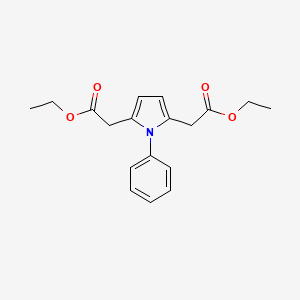 molecular formula C18H21NO4 B14460530 Diethyl 2,2'-(1-phenyl-1H-pyrrole-2,5-diyl)diacetate CAS No. 67543-05-9