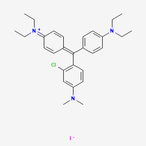 Ethanaminium, N-(4-((2-chloro-4-(dimethylamino)phenyl)(4-(diethylamino)phenyl)methylene)-2,5-cyclohexadien-1-ylidene)-N-ethyl-, iodide