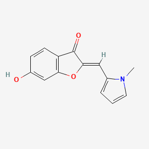 molecular formula C14H11NO3 B1446057 (2Z)-6-Hydroxy-2-[(1-methyl-1H-pyrrol-2-yl)methylene]-1-benzofuran-3(2H)-one CAS No. 1630907-85-5