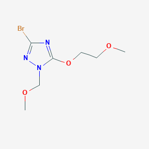 molecular formula C7H12BrN3O3 B1446061 3-溴-5-(2-甲氧基乙氧基)-1-(甲氧基甲基)-1H-1,2,4-三唑 CAS No. 1674389-98-0