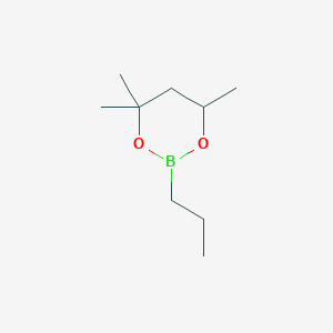 molecular formula C9H19BO2 B14460613 4,4,6-Trimethyl-2-propyl-1,3,2-dioxaborinane CAS No. 67562-22-5