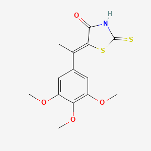 molecular formula C14H15NO4S2 B14460627 5-(alpha-Methyl-3,4,5-trimethoxybenzylidene)rhodanine CAS No. 73855-62-6